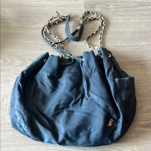 Navy Chain-Handle Shoulder Bag by (unbranded)